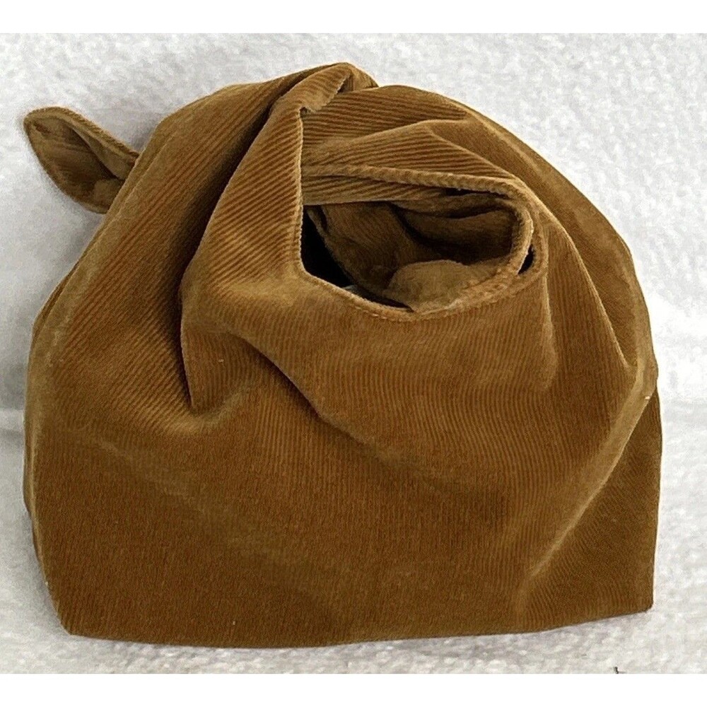 Merit Beauty Corduroy Make Up Bag Tie Top Pouch Brown